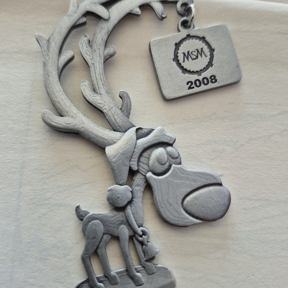 Silver Reindeer Ornament with MSM Tag - Picture 5 of 9